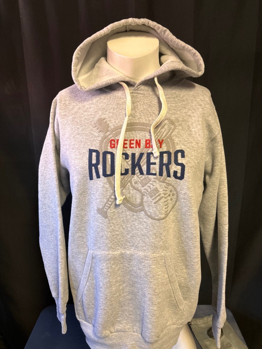 Awesome mens small Vintage hoodie with the Green Bay Rockers logo on chest